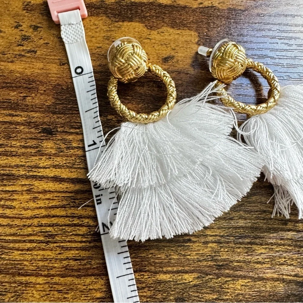 For Love & Lemons‎ Loop Fringe Earrings Post Back